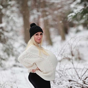 Fun in the snow with the worlds largest and heaviest enhanced breasts 