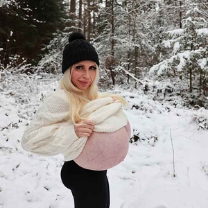 Fun in the snow with the worlds largest and heaviest enhanced breasts 