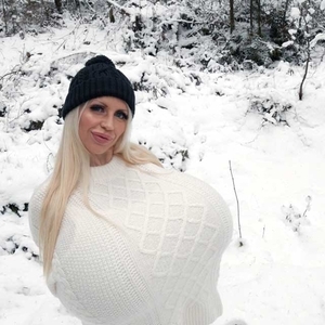 Worlds Biggest Breasts in the winter wonderland 