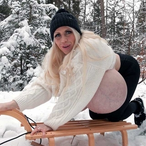 Worlds Biggest Breasts in the winter wonderland 